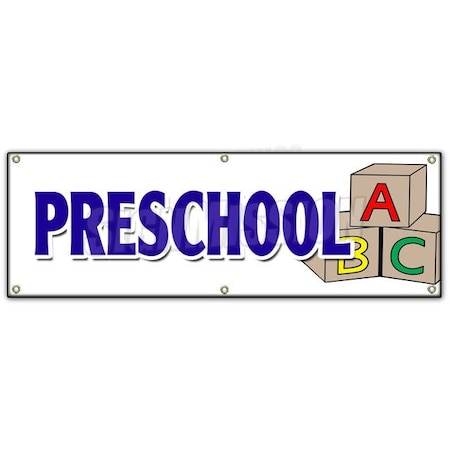 Signmission PRESCHOOL BANNER SIGN licensed accredited kindergarten day care early B-72 Preschool